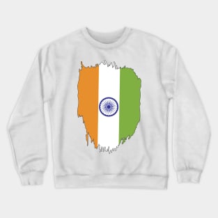 India Flag in Tricolor with Ashoka Chakra Desi Indian Crewneck Sweatshirt